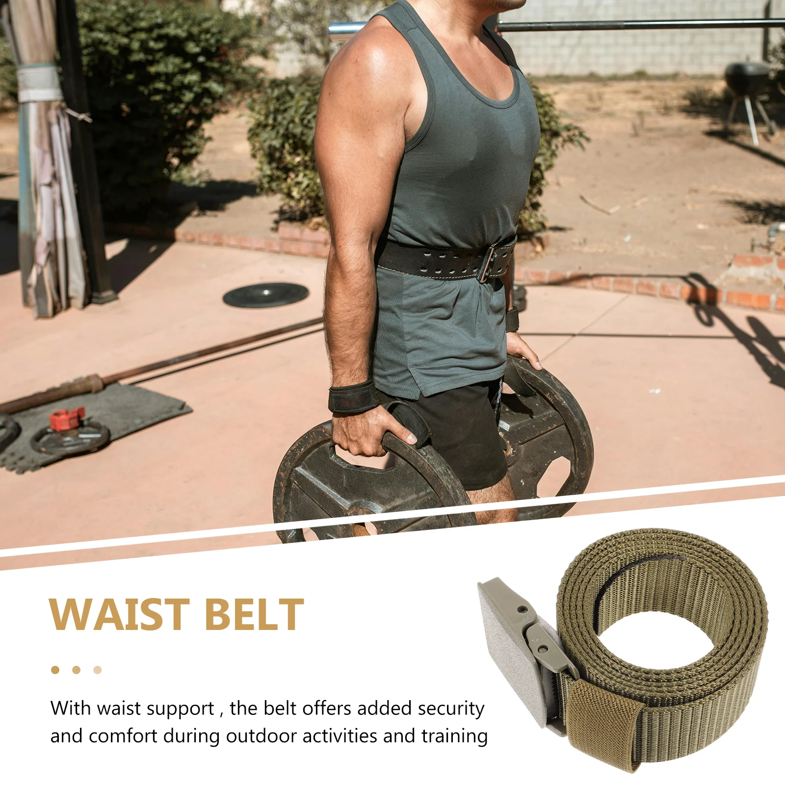 

Tactical Belt Outdoor Waist Plastic Buckle Adjustable Canvas Green Pant Belts Men Women Camping Hiking Training Durable