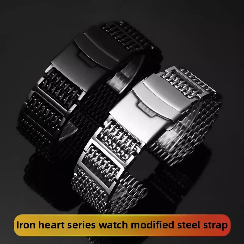 카시오 스틸 하트 노치 스테인레스 스틸 스트랩 GST B100 GST-B100/1110/W300/S310 수정된 금속 시계 스트랩 팔찌