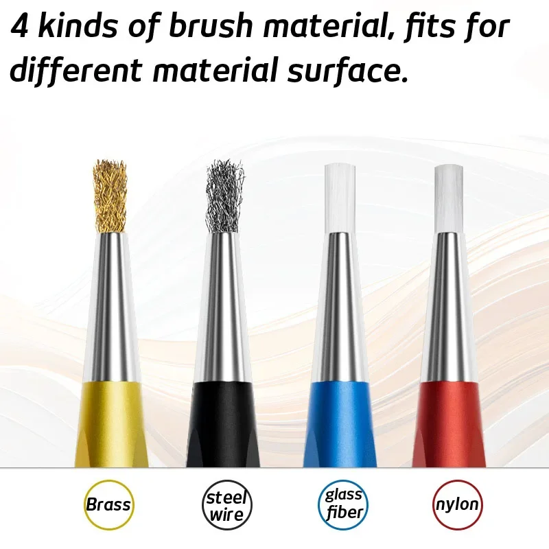 Stain Rust Removal Pen PCB Board Camera Jewelry Watch Movement Repair Cleaning Brush Nylon Brass Steel Wire Head Bristle Pen