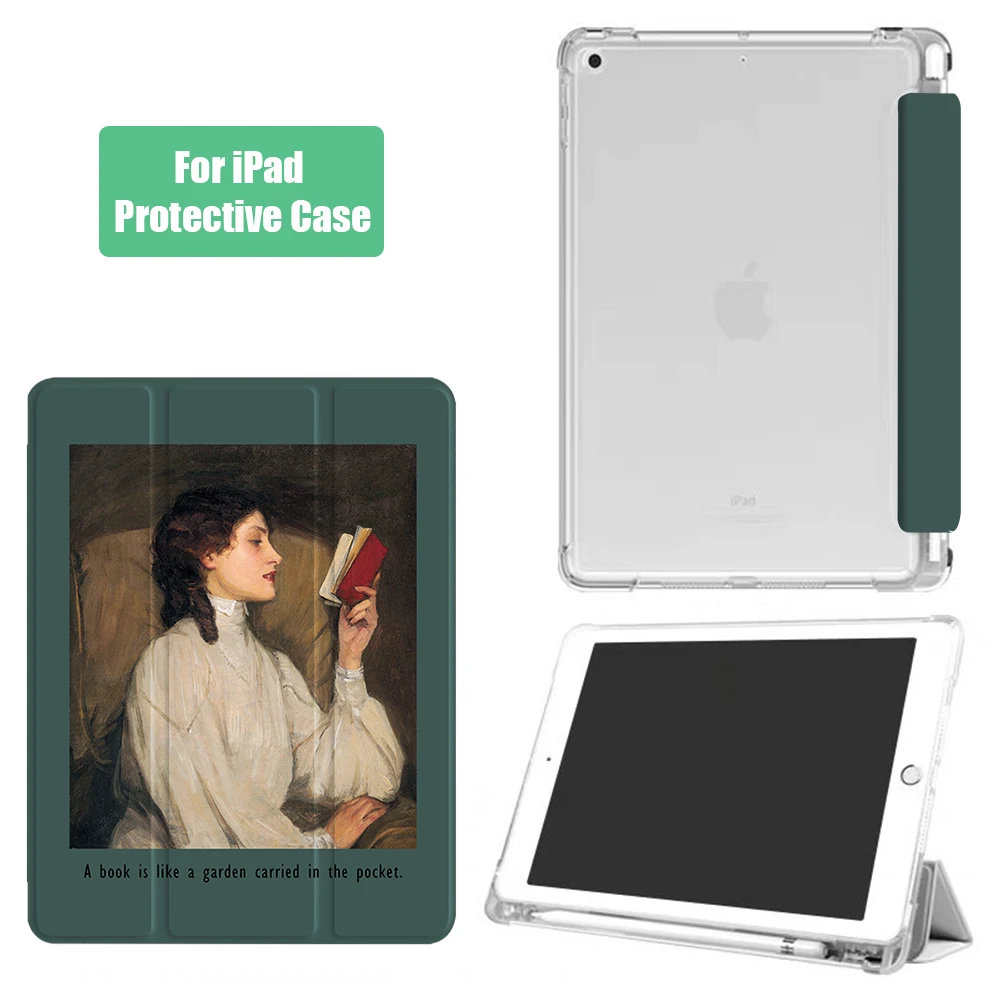 Caso de pintura a óleo para ipad mini 6 ar 4 pro 11 12.9 2021 para ipad 10.2 9th 8th geração ar 3 10.5 ar 2 6th funda capa