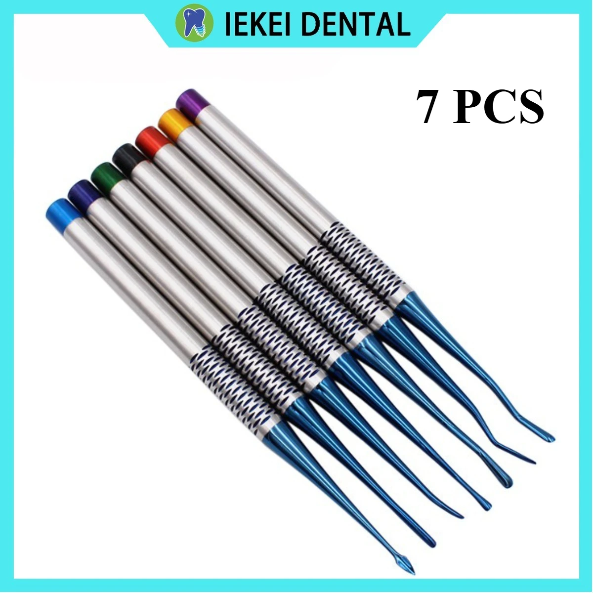 

7pcs Dental Tooth Extracting Tools Set Titanium Alloy Implant Instrument Dental Elevator Set Dental Extraction Root Tooth Tools