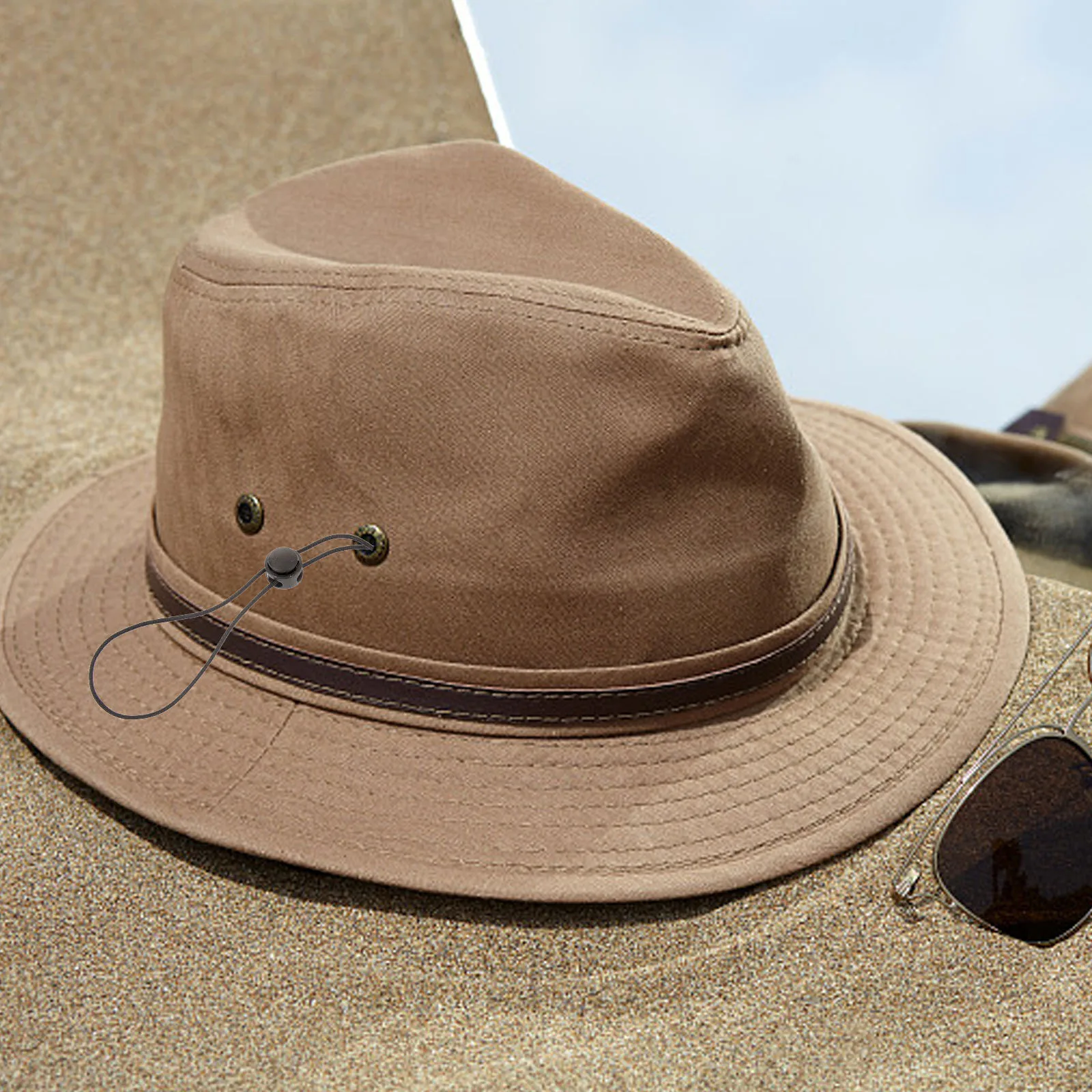 

30 Pcs Windproof Rope Sun Hat Elastic Hats Removable Chin Cord Adjustable Straps for Black