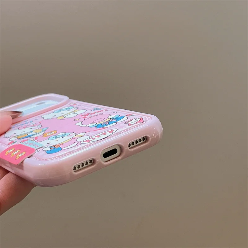 اليابانية لطيف الكرتون Hellokitty الوردي قضية الهاتف آيفون 17 برو 16 15 14 برو ماكس غطاء جلد للصدمات حالات Kawaii Funda