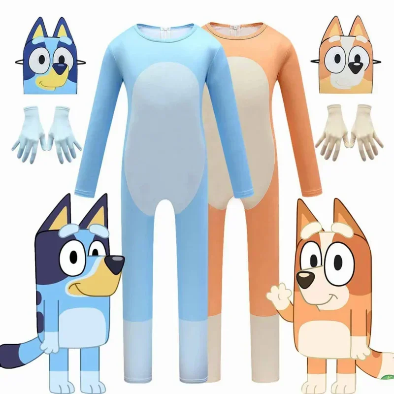 2025 New Blueying Bingo Costume for Boys Girls Anime Character Cosplay Halloween Birthday Christmas 3-12 Years Old ly97