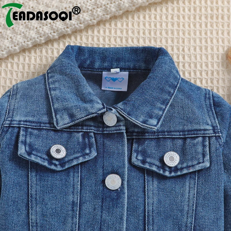 0-18M Toddler Infant Children Fashion Clothes Spring Autumn Baby Denim Jacket Casual Back Letter Embroidery Outerwear Kids Coat