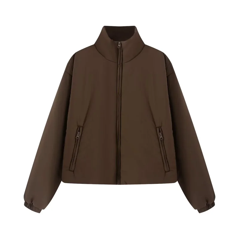 2026 Water-Repellent Thickened Winter Jacket For Women Loose Fit Stand Collar Zipper Closure Designer Style Long Sleeve Coat
