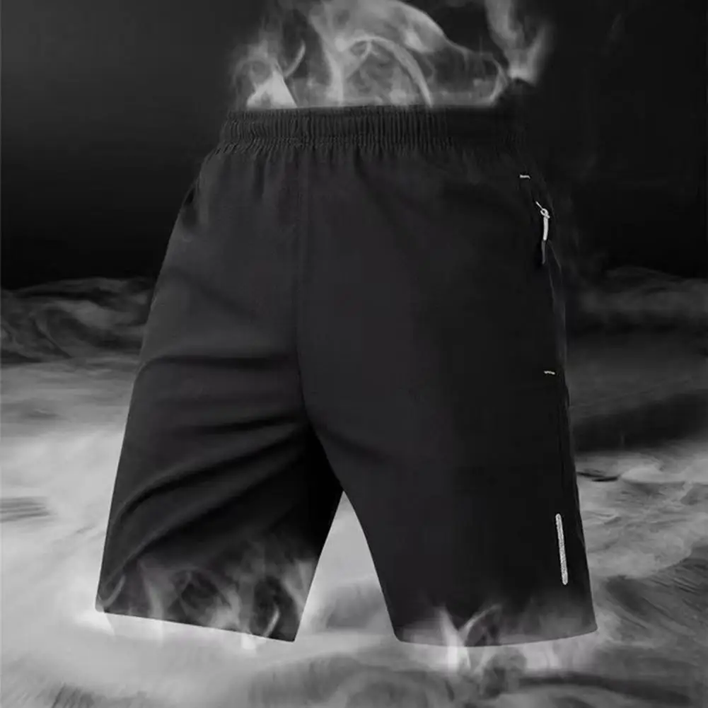 Men Beach Shorts Elastic Drawstring Waist Quick-Drying Casual Short Pants With Reinforced Pockets Street Wear Sports Clothes