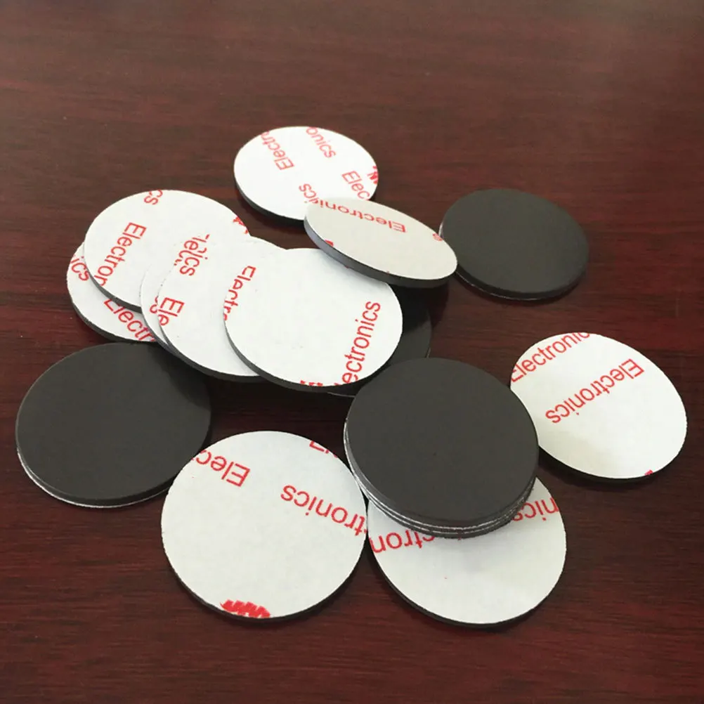 

40pcs 33X2Mm Round Fridge Magnet Self Adhesive Rubber Magnet For Metal Plastic Concrete Tiles Office Kitchen Diy Hobby Use Black