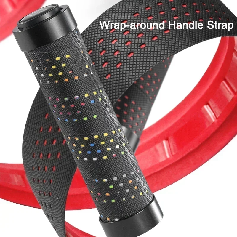 

ROCKBROS PU Leather MTB Grips Alloy Bilateral Lock Anti-skid Bicycle Handlebar Grips Wrap-around Soft EVA Handle Bike Accessorie