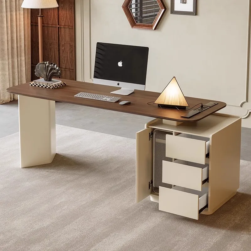 Executive Wooden Office Desk Drawer Design Storage Organizers Office Desk Minimalist Computer Mesas Escritorio Trendy Furniture