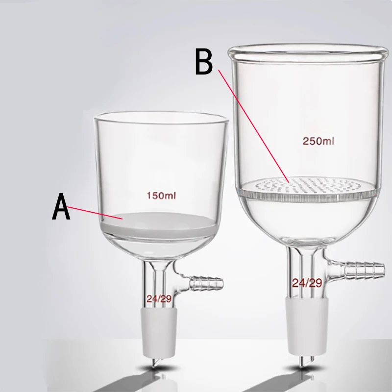 Sand core filter funnel porous glass plate filter funnel glass plate filter funnel 30/40/60/100/250/500/10002000ml laboratory fi