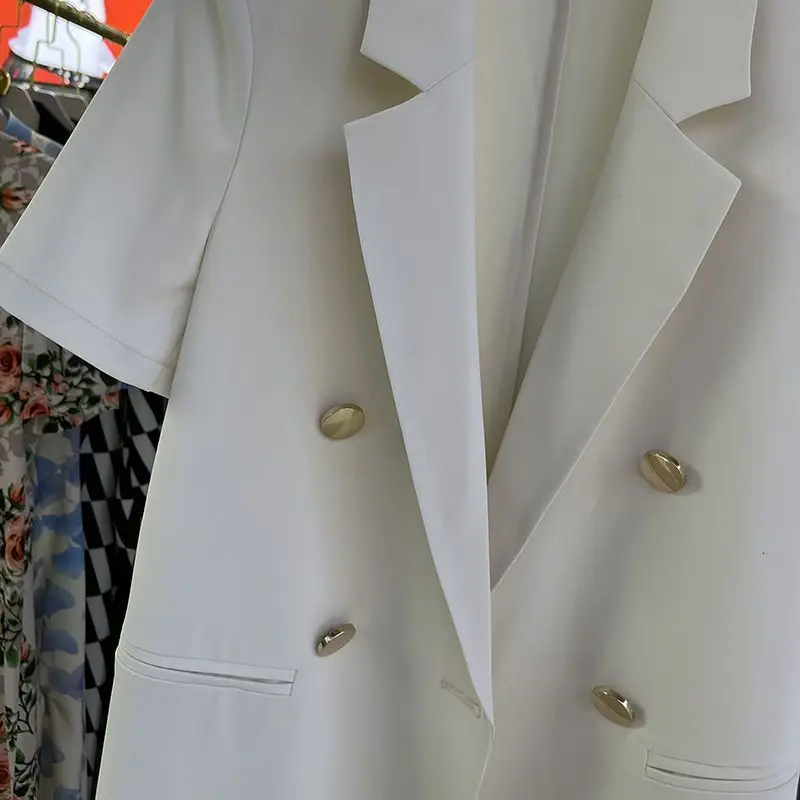 Moda risvolto tasche con bottoni blazer tutto-fiammifero abbigliamento donna 2025 estate nuovo allentato tinta unita coreano top office lady blazer