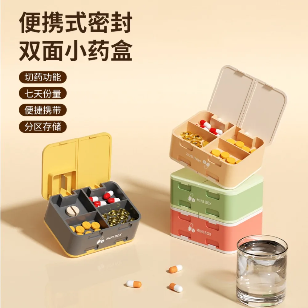 

Double Layer Portable Mini Pill Box Sealed Storage Box Medicine Organizer Travel-friendly Compact Pill Container Таблетница