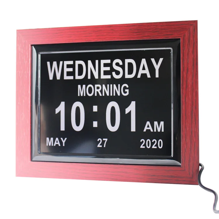 

8 inch Memory Loss Alzheimer Large Display Dementia LED Alarm Clock Digital Calendar Day Clock