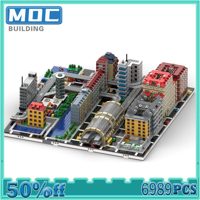 マイクロポスコレクションのmoc-ビルディングブロック、素敵な取り付けモジュール、ストリートビュー、アーキテクチャレンガ、DIY子供のクリスマスおもちゃギフト、3: 16