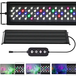 Lumière LED à intensité variable pour aquarium avec minuterie et fonction de mémoire de mise hors tension, croissance des plantes précieuses de poisson, 12-30 pouces, 100-240V