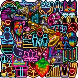 10/25/50pcs Neon Light Cartoon Stickers Graffiti for DIY Suitcase Water Bottle Phone Laptop Guitar Car Motorcycle Skateboard