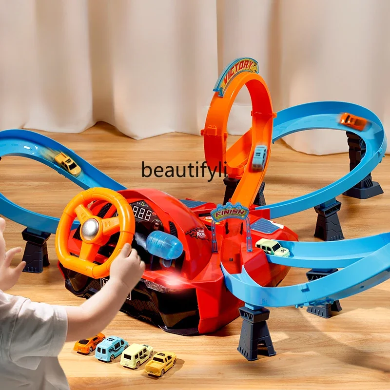 

Kids Racing Cars Adventure Puzzle Game Console Rail Car Toy Boy Birthday Gift