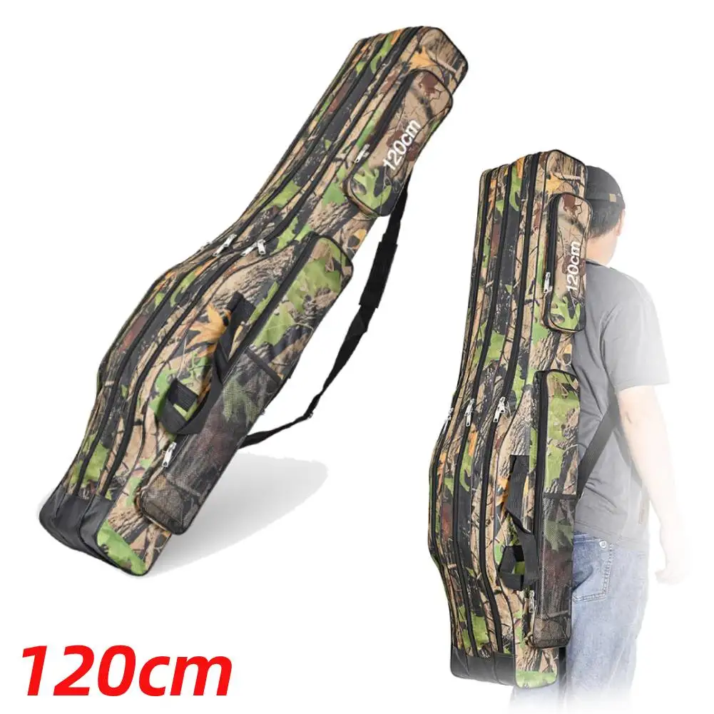 

3 Layer Fishing Pole Storage Bag Waterproof Folding Fishing Tackle Backpack Large Capacity Multifunctional for Outdoor Fishing