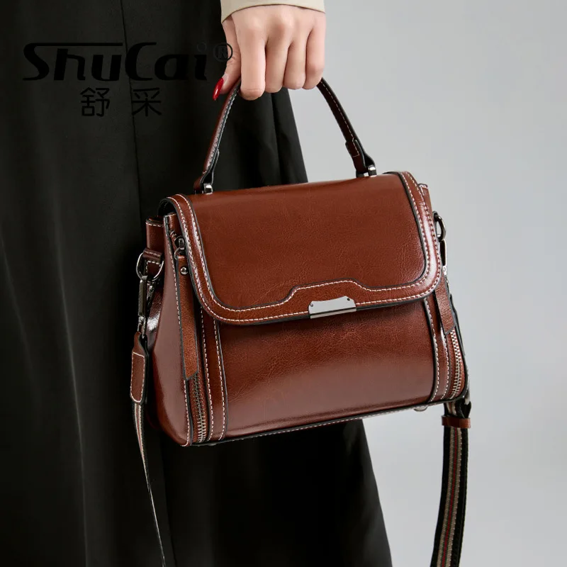 Genuine Leather Women\'s Crossbody Bags Female Commuter New Handheld Shoulder Bags luxury handbags