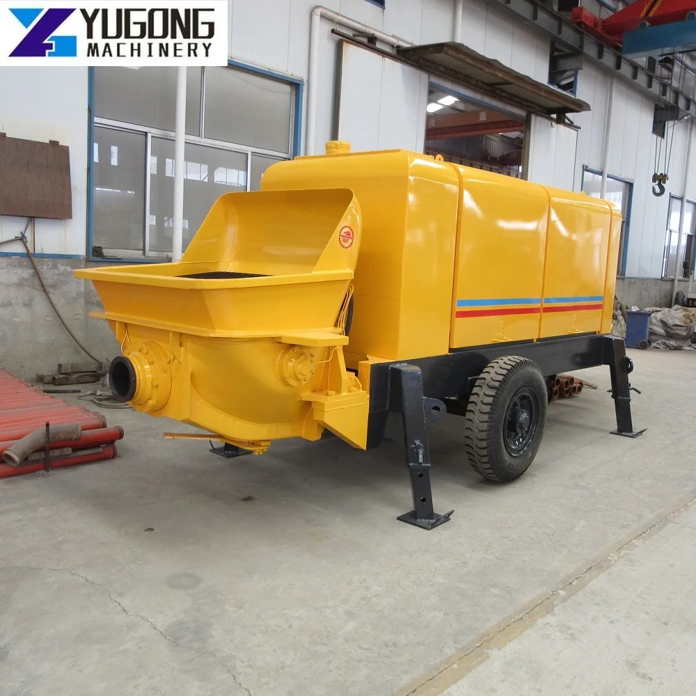 YG Factory Price Hydraulic Ready Mix Concrete Mobile Concrete Pump Trailer Machine 65m3/h Capacity with WEICHAI Diesel Engine