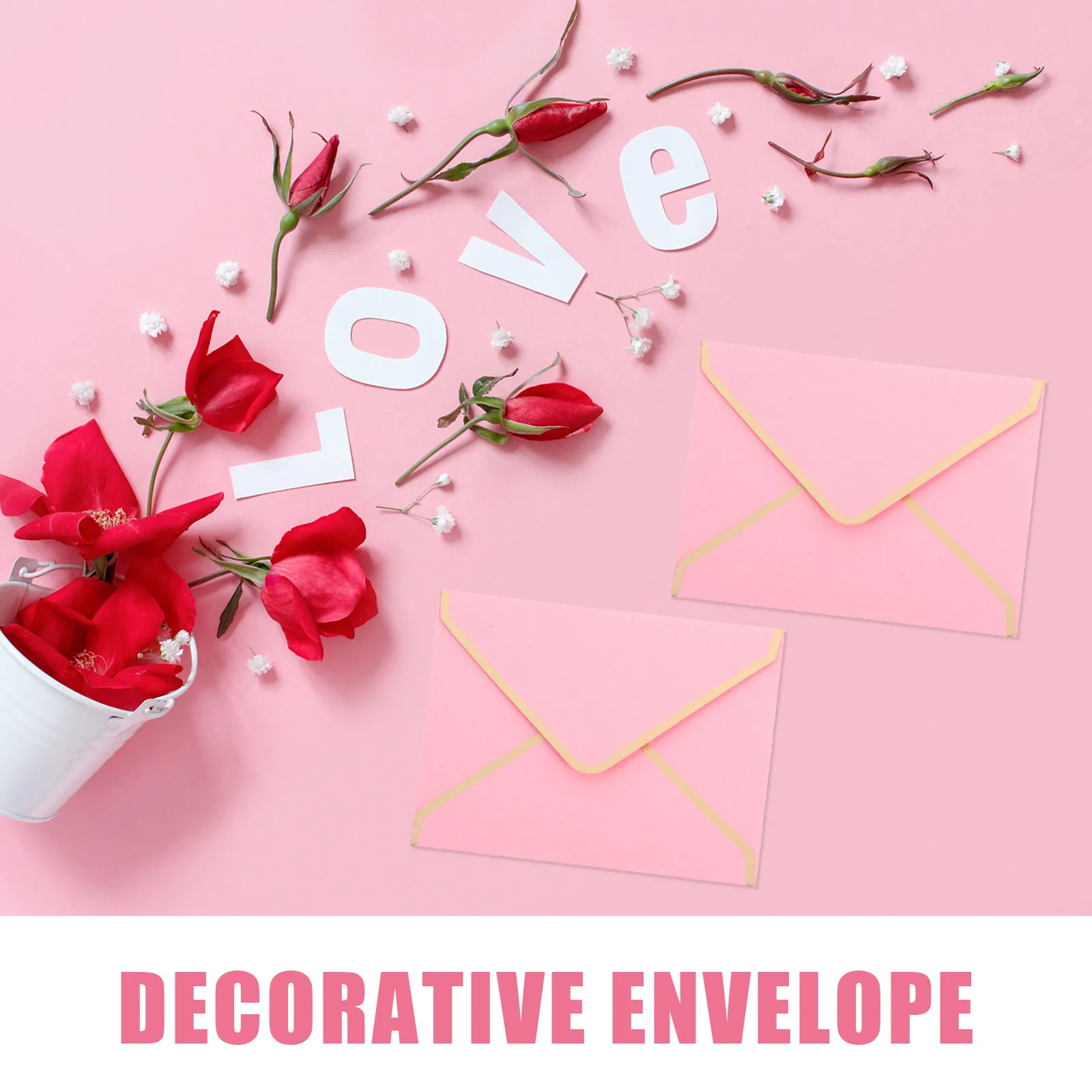 50Pcs Smooth Texture Lightweight Tear-Resistant Small Envelopes Gold Foil Accents Perfect for Wedding Parties Holiday Cards