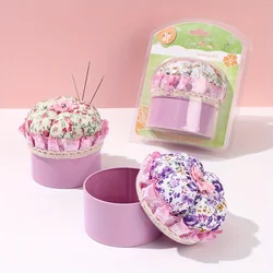 Needle Thread Organizer Flower Pattern Needle Pin Cushion Needlework DIY Quilting Pin Cushions with Storage Case Sewing Supplies