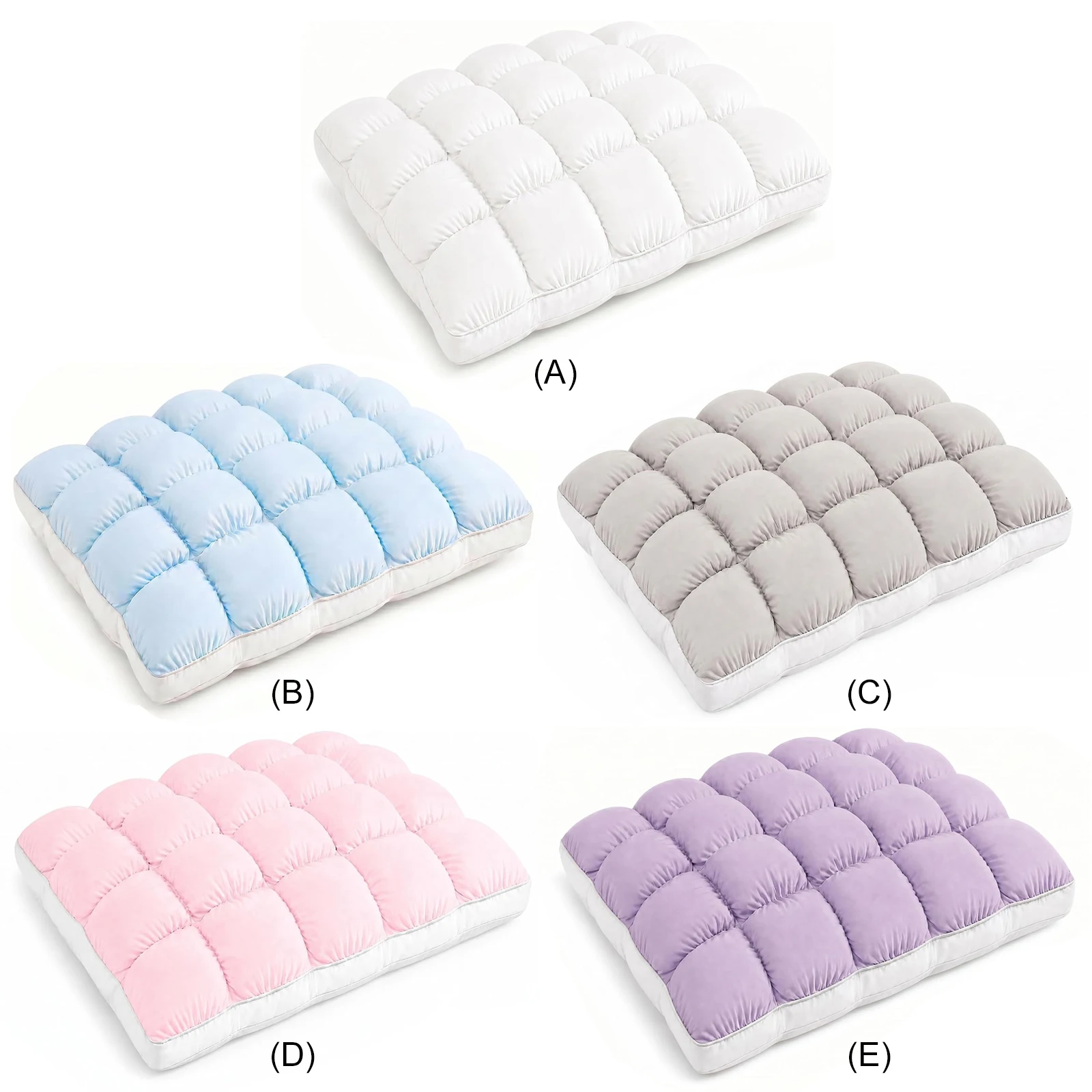 Quilted Dome Cloud Bread Puff Pillow Fluffy Down Alternative Fill Nylon Shell Hotel Style Soft Sleeping Pillow