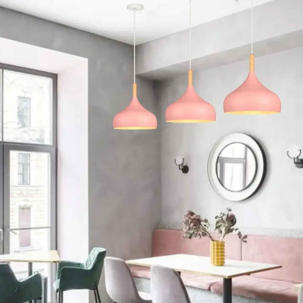 Nordic Pendant Lights Modern Chandelier LED E27 Minimalist Ceiling Lamps Hanging Light Luxury Creative Cafe Single Head Bar Pink