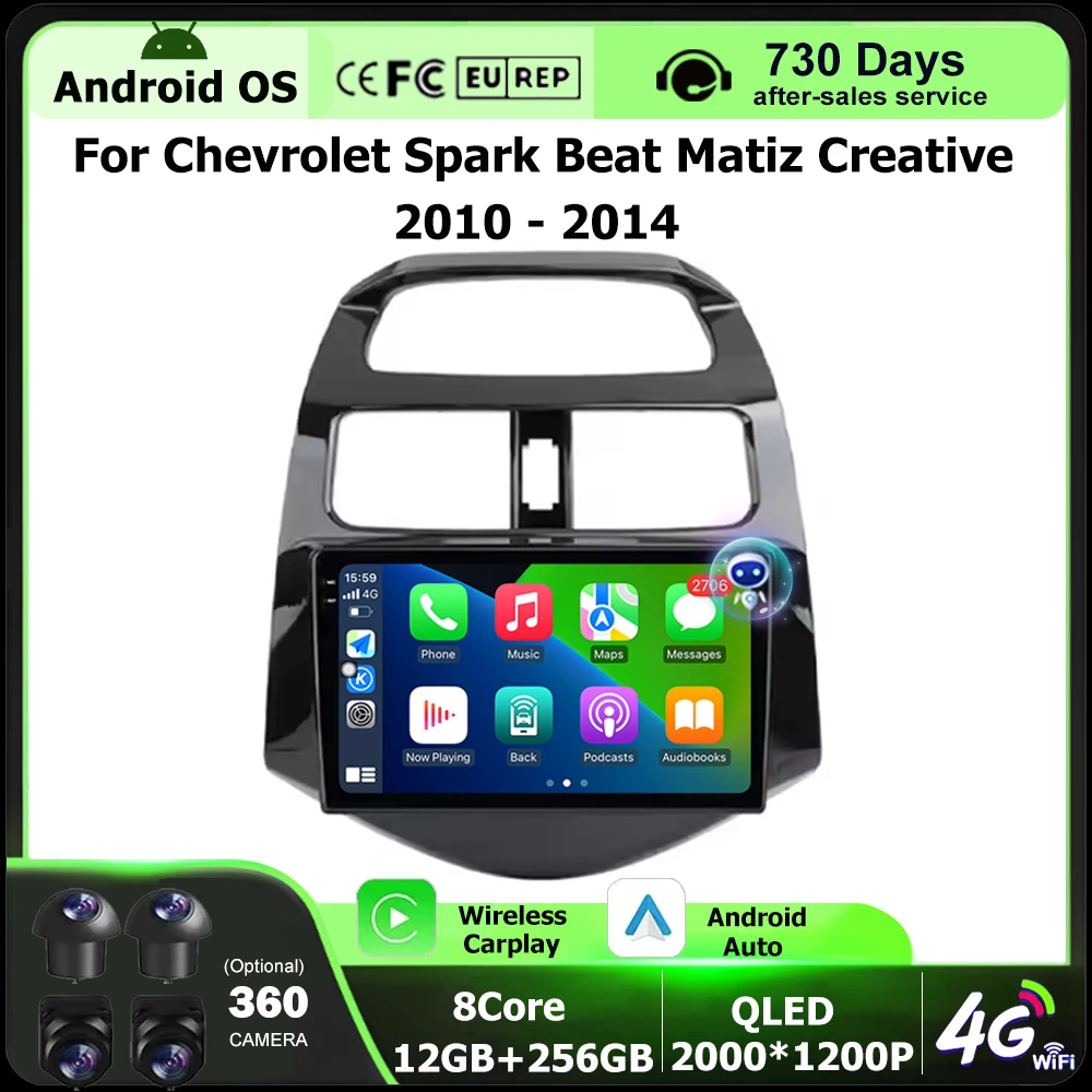 

9 Inch For Chevrolet Spark Beat Matiz Creative 2010 - 2014 Android 16 Auto Car Radio Multimedia Video Player GPS Navigation WIFI