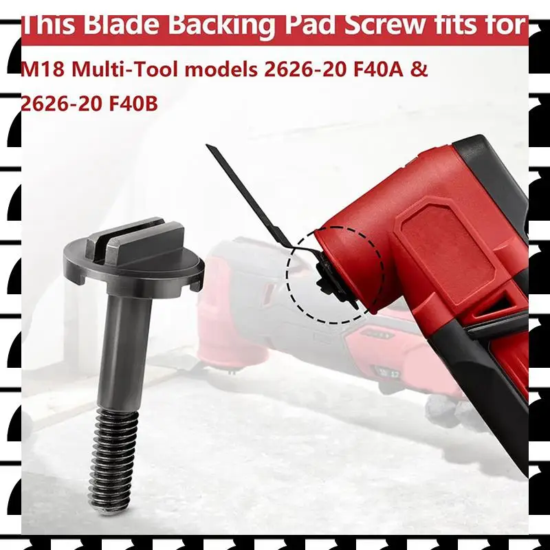 

A44U 1 PCS 06-75-0025 Blade Backing Pad Screw Replacement Black For 2626-20 M18 Multi-Tool