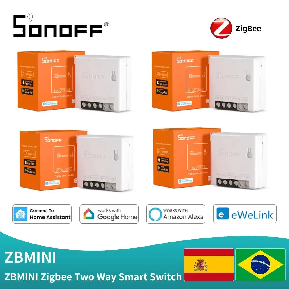 SONOF Zigbee Mini ZBMINI Smart Switch 2-way Control Relay Breaker eWelink APP Remote Control Timer Works With Alexa Google Home