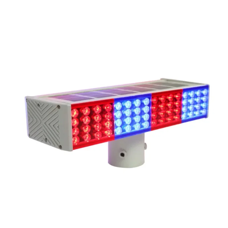 

Construction Site Solar Powered Red Blue Safety Warning Flashing Light