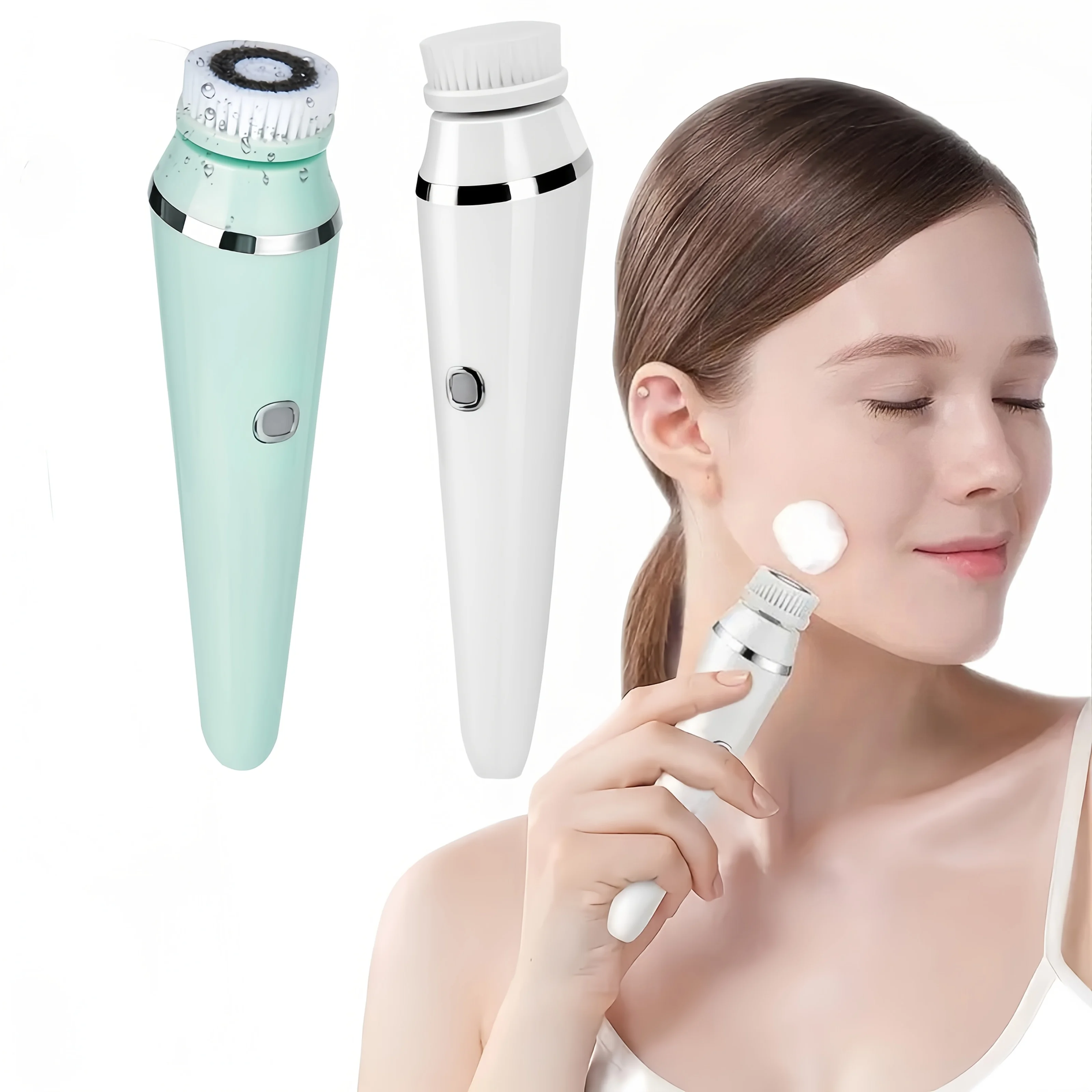 แปรงทำความสะอาดผิวหน้าแบบชาร์จไฟได้, เครื่องขัดผิวหน้าไฟฟ้าสำหรับทำความสะอาดผิวหน้าอย่างล้ำลึก, แปรงทำความสะอาดผิวหน้าปรับความเร็วได้ 3 ระดับ