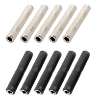2/4Pcs Guitar Audio Cable Extender Connector 6.35mm Female to 6.35mm Female Jack Stereo Coupler Socket Adapter Connectors