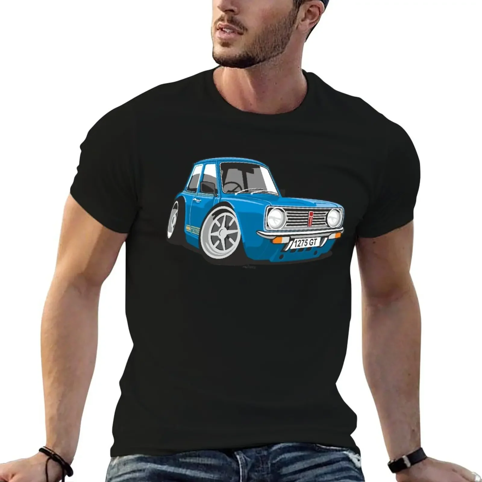 Mini Clubman 1275GT caricature blue T-Shirt blanks quick drying boys animal print Aesthetic clothing plain black t shirts men