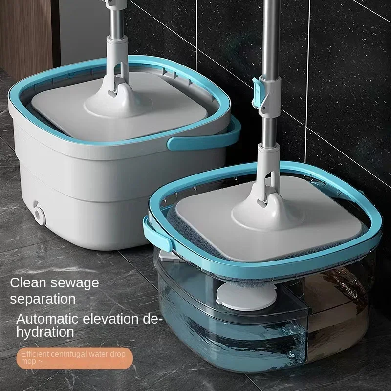 Sewage Separation Water Absorption Mop Bucket Lazy Household Hand Wash-Free Rotating Flat Mop Automatic Mopping Gadget