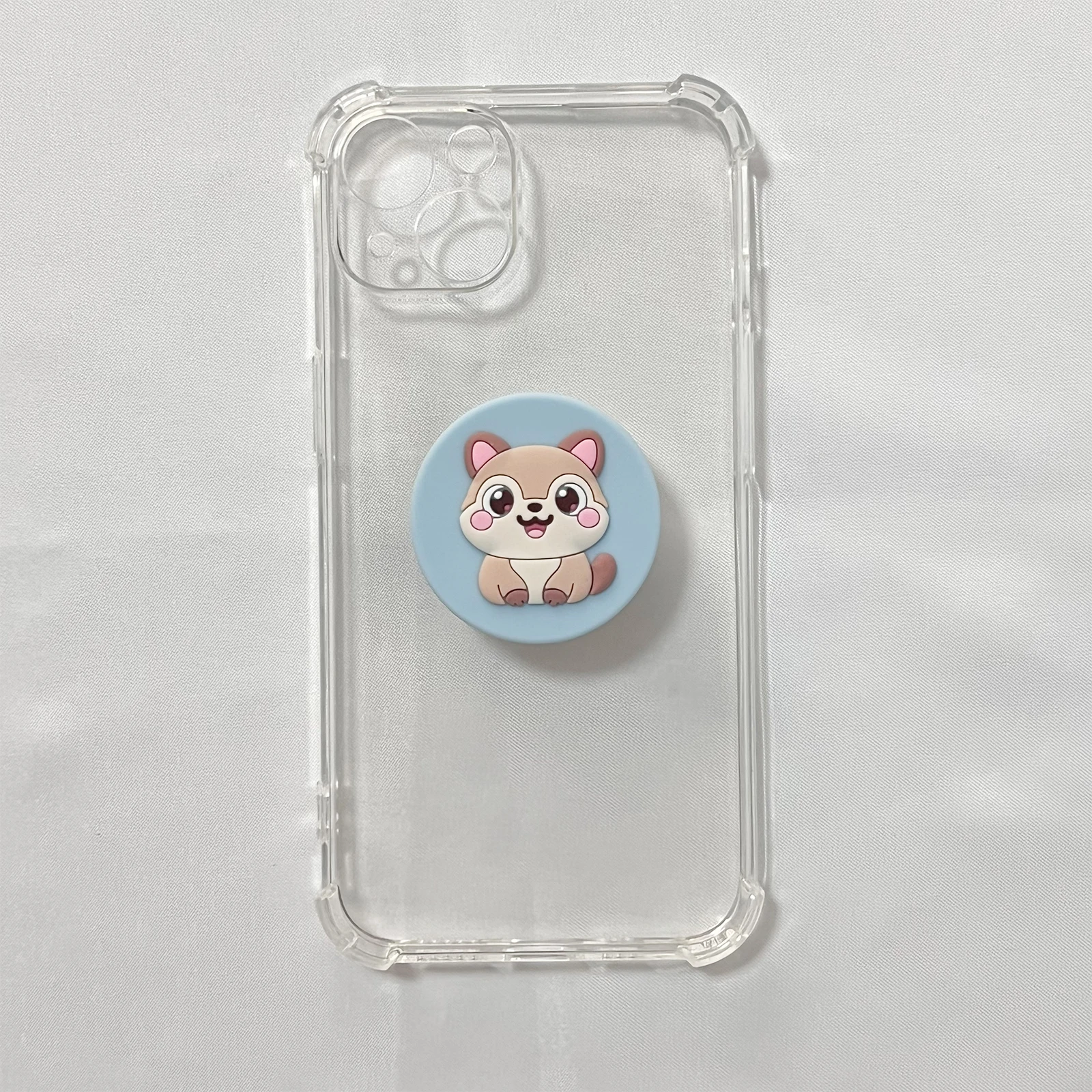 ふわふわ可愛い動物の子犬型スマホホルダー グリップトック 携帯スタンド iPhone 17 iPhone 16Pro Max Samsung対応