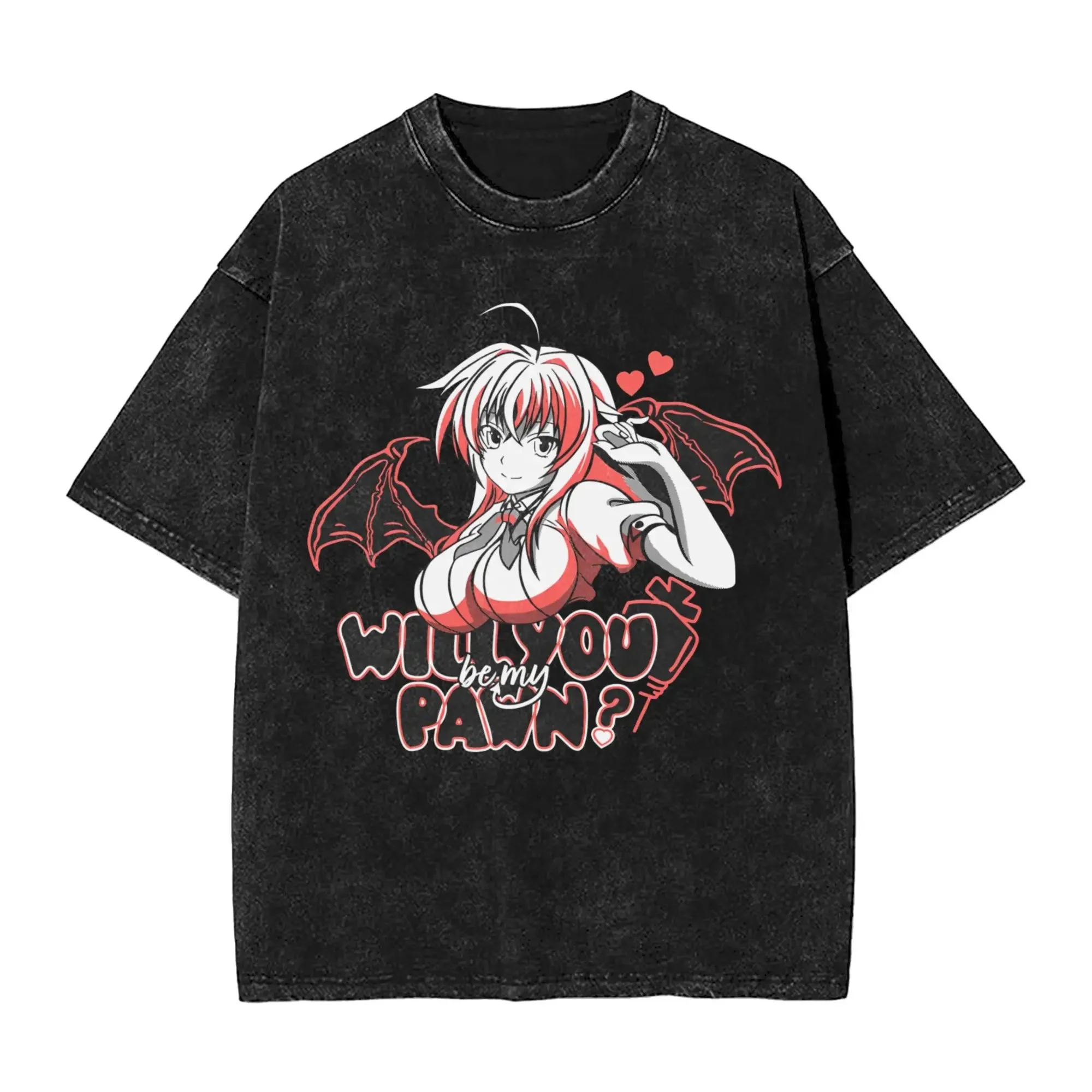

Винтажные футболки для средней школы DxD Rias Gremory Merch, женские и мужские модные уличные футболки с короткими рукавами