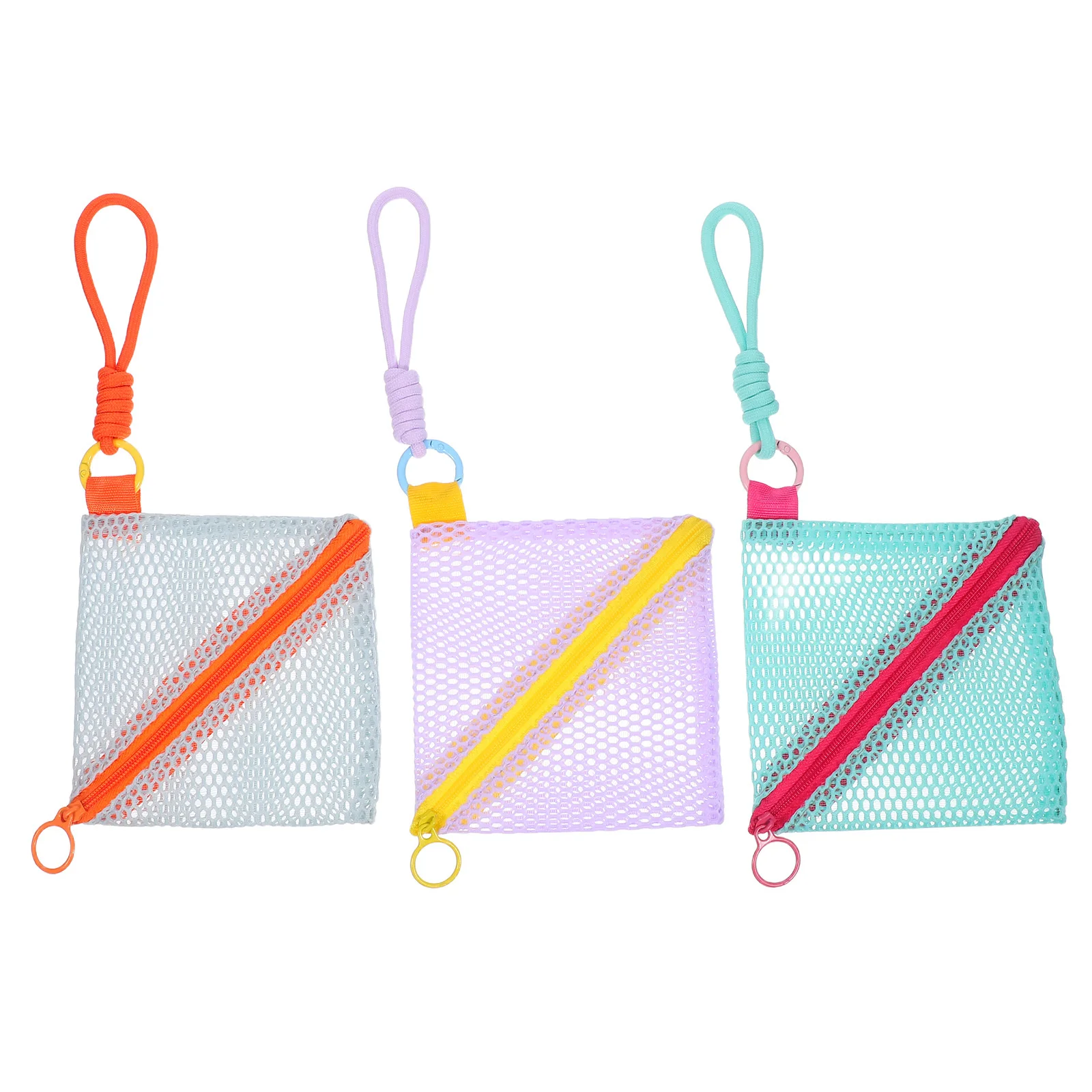 

3Pcs Portable Mini Mesh Wallet Travel Pouch Makeup Organizer Bag for Lipsticks Headphones Coins Makeup Organizer Bag