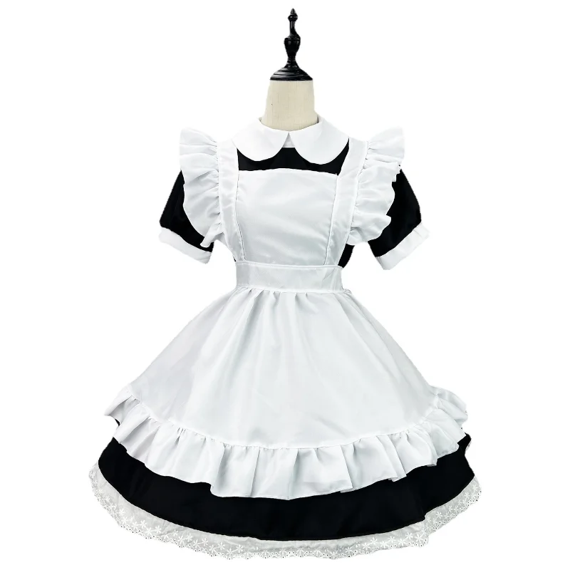 Classic Maid Anime Cosplay Costume Black White Plus Size Apron Maid Cat Girl Kawaii Japanese Outfits Party Princess Lolita Dress