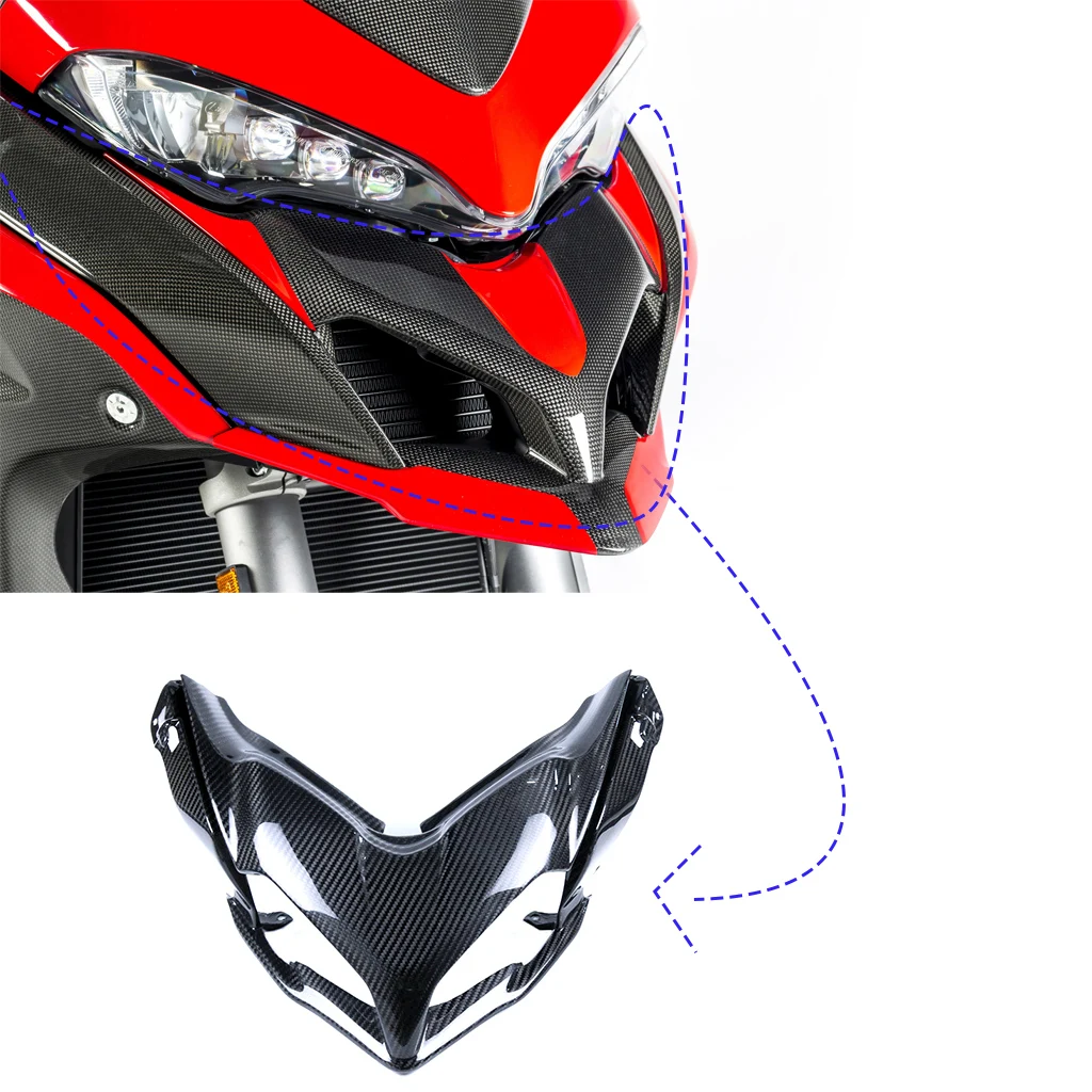 

Real Carbon Fiber Motorcycle Front Head Fairing Front Headlight Cover For Ducati Multistrada 950 1260 2018 2019 2020 2021