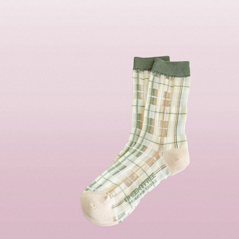 Chaussettes respirantes pour femmes, tube moyen fin d'été, bas en verre cristal, vêtements extérieurs astronomiques en coton, sandales, 2/5 paires