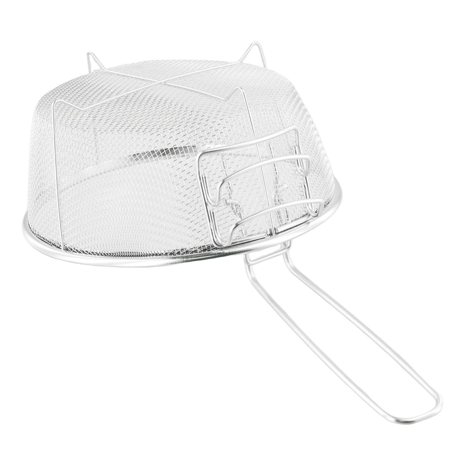 

Stainless Steel Deep Fry Basket with Detachable Handle and Round Wire Mesh Construction for Safe Cooking and Easy Food Handling
