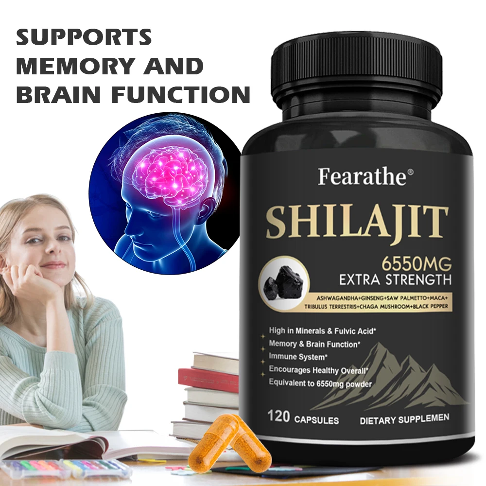 6550MG Natural Shilajit Fulvic Acid Mineral Supplement for Immune Health, Metabolism, Brain Function and Overall Physical Health