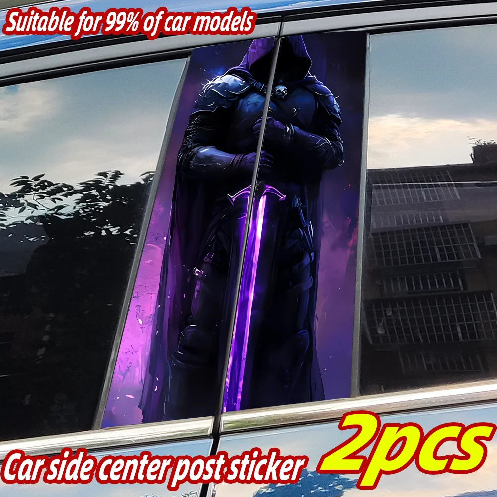 

Cool Swordsman Car Stickers Auto B Pillar Waterproof Decoration Cover Scratches Sunscreen Car Door Pillar Vinyl Decal Accessorie
