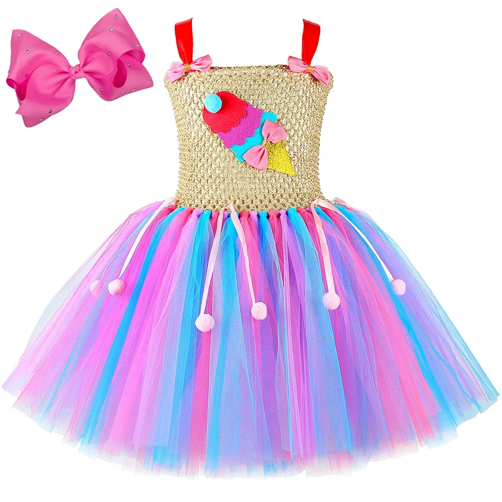 

Candyland Candy Ice Cream Costume Girls Birthday Party Tutu Dress Toddler Tulle Princess Dresses for Girls Holiday Clothes