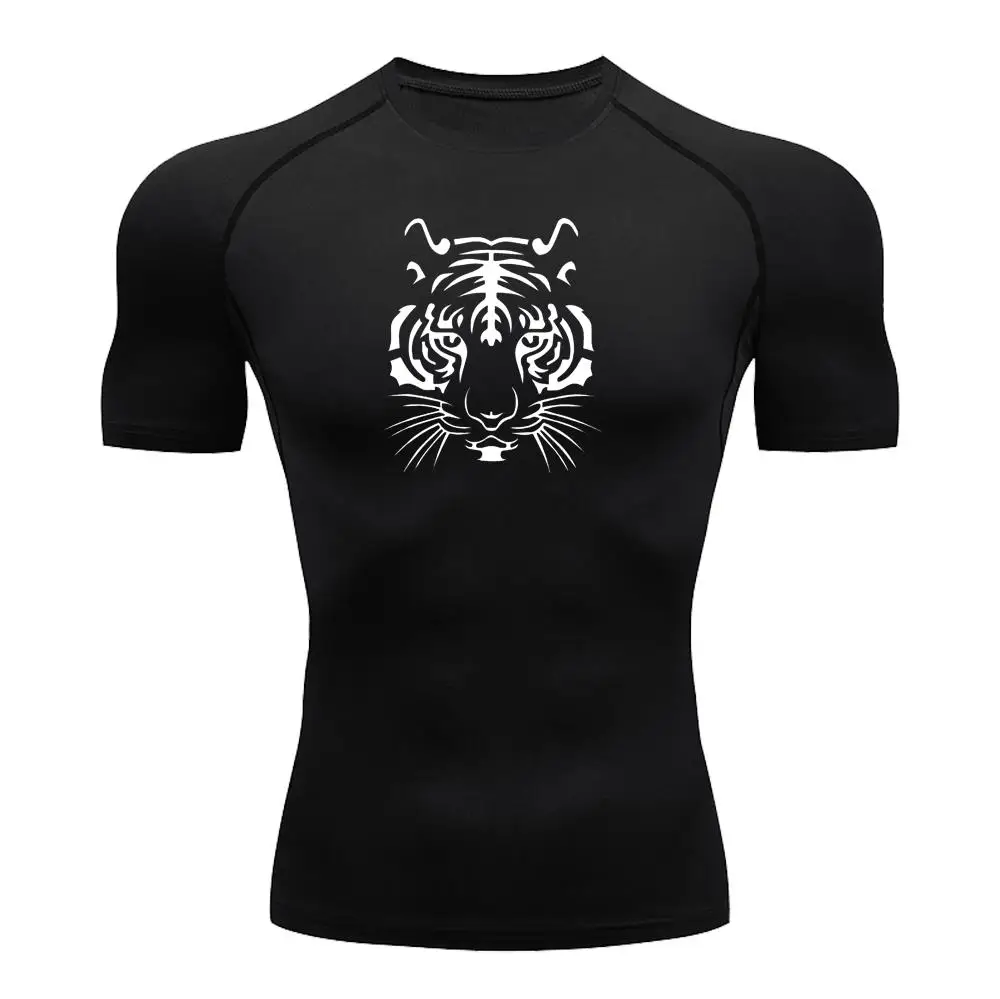 Compression Shirt Mens Running T-Shirt Quick-Drying Fitness Sportswear Gym Sports Short Sleeve Breathable Tops
