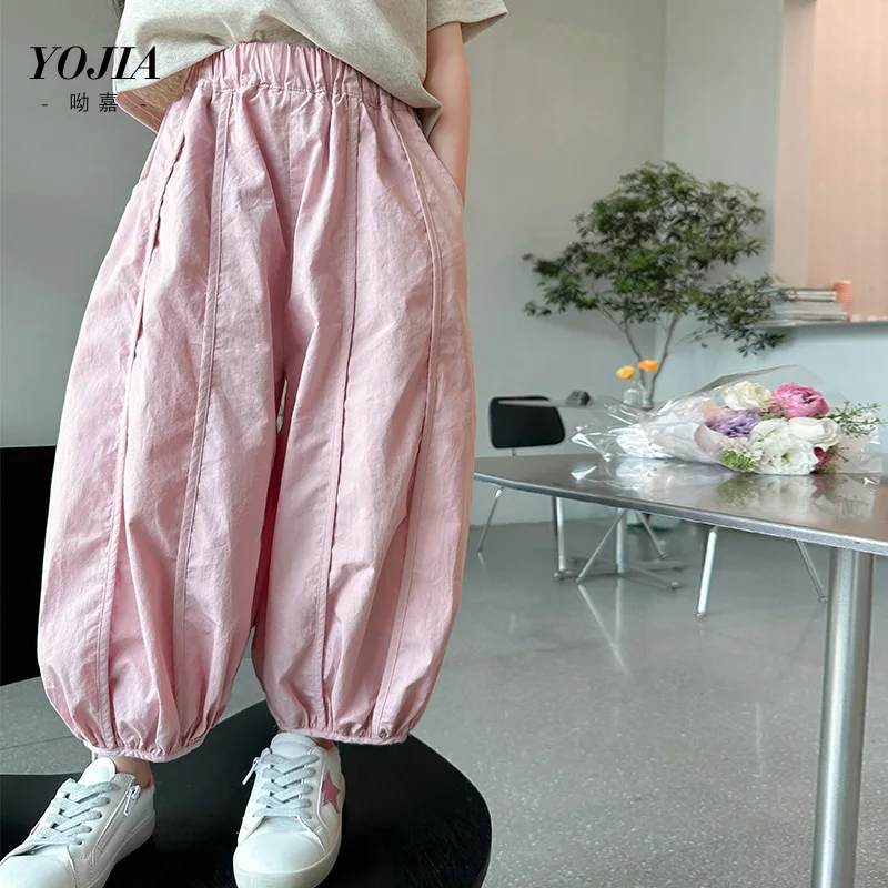 

Girl Pant Children Mountain Pants Summer 2024 New Net Red Anti-mosquito Pants Thin Bloomers Baby Girls Fashion Summer Pant