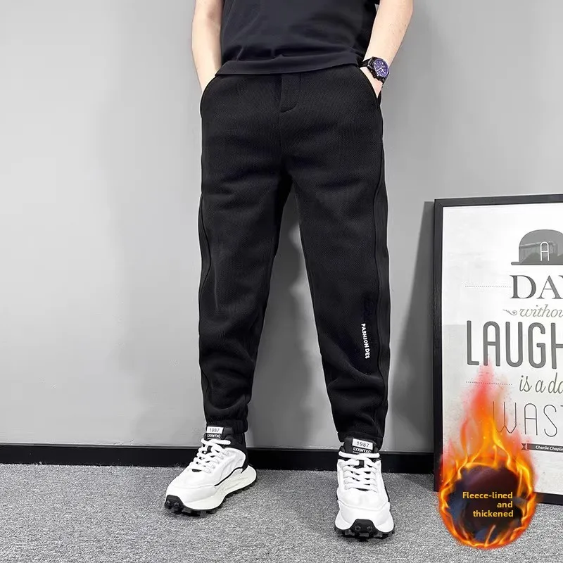 

Мужские повседневные спортивные брюки-карго из вельвета на флисовой подкладке, свободного кроя, весна-осень, новинка